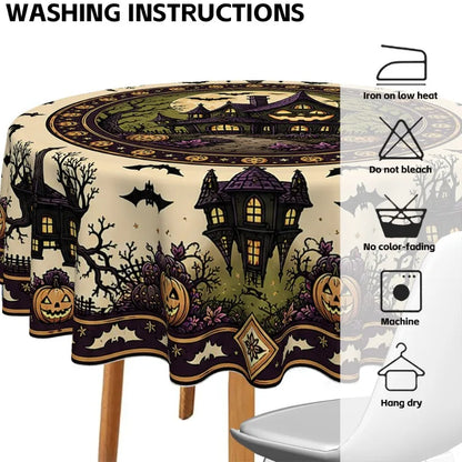 Round polyester tablecloth for home dining table decor