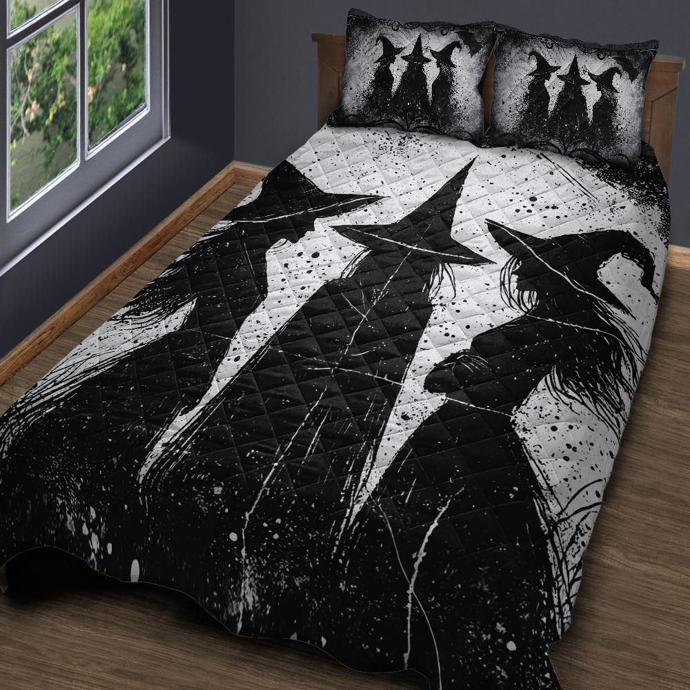 Witch Sisters Gothic Quilt Bedding Set-MoonChildWorld