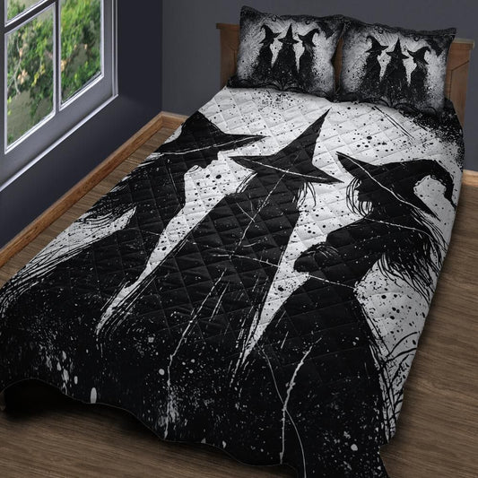 Witch Sisters Gothic Quilt Bedding Set-MoonChildWorld