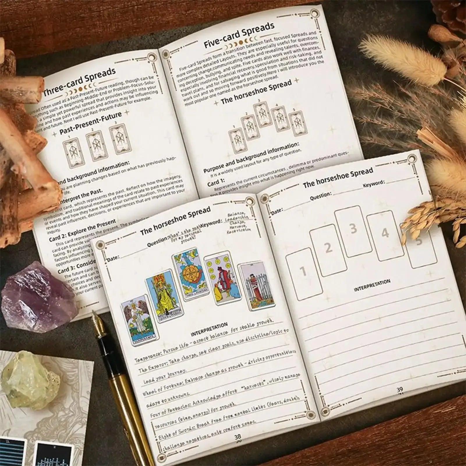 Witch Spells Book Tarot Work Journal NoteBook Spiritual Planner Guide for Beginner Magick Divination Wicca-MoonChildWorld