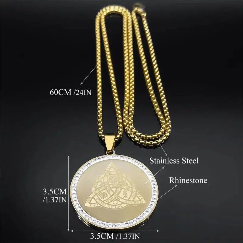 Witch Trinity Knot Necklace Rhinestone Celtic Wiccan Jewelry-MoonChildWorld