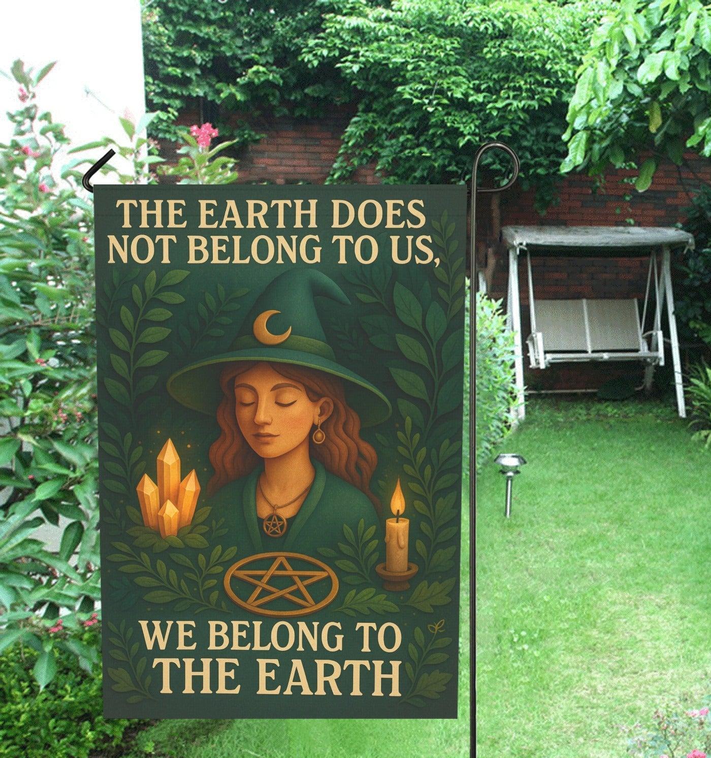 Witch in Nature's Embrace Witchy Garden Flag and Wiccan House Flag for Pagan Outdoor Decor-MoonChildWorld