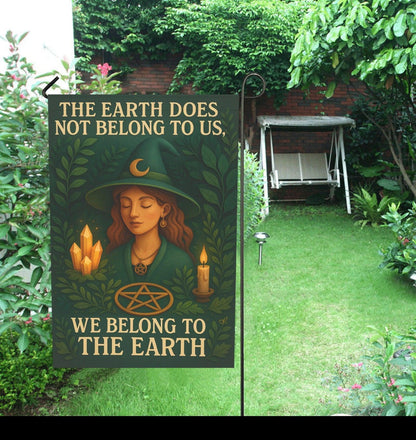 Witch in Nature's Embrace Witchy Garden Flag and Wiccan House Flag for Pagan Outdoor Decor-MoonChildWorld