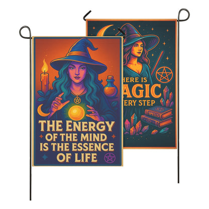 Witch of Light and Wisdom Garden Flag and House Flag for Wiccan Outdoor Decor-MoonChildWorld