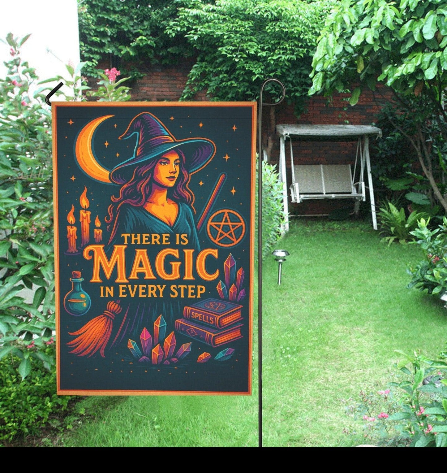 Witch of Light and Wisdom Garden Flag and House Flag for Wiccan Outdoor Decor-MoonChildWorld