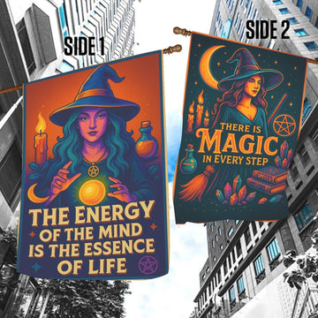 Witch of Light and Wisdom Garden Flag and House Flag for Wiccan Outdoor Decor-MoonChildWorld