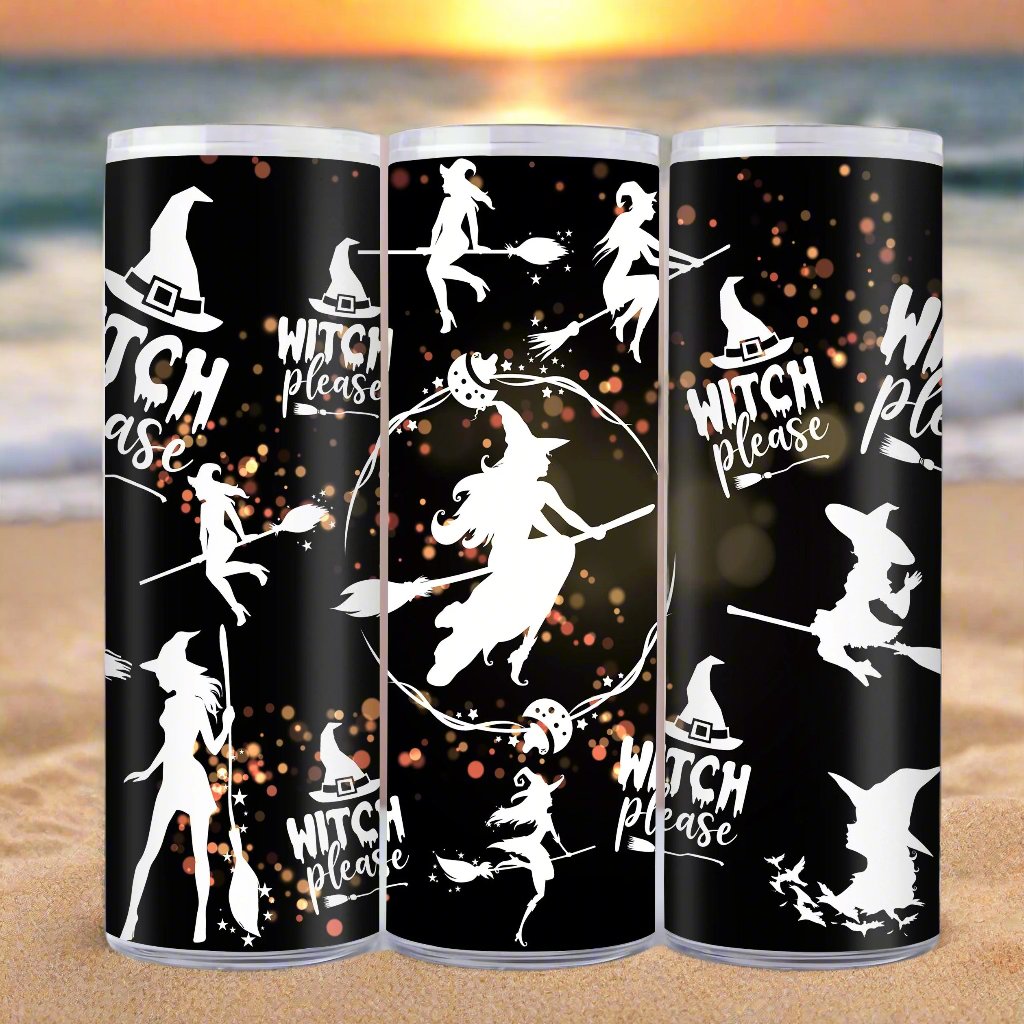 Witch please Halloween Skinny Tumbler-MoonChildWorld