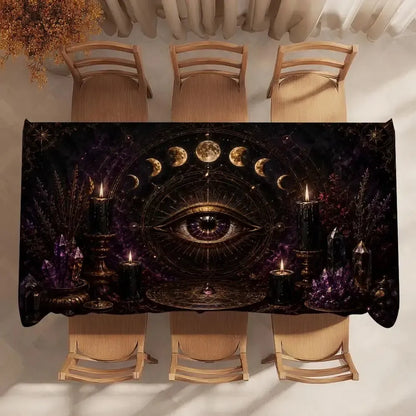 Mystic eye table cover – rectangular altar cloth display