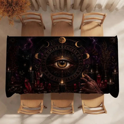 Witchcore eye tablecloth – witchy dining room decor