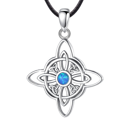 Witchcraft Celtic Knot Necklace Opal Wicca Amulet Necklace-MoonChildWorld