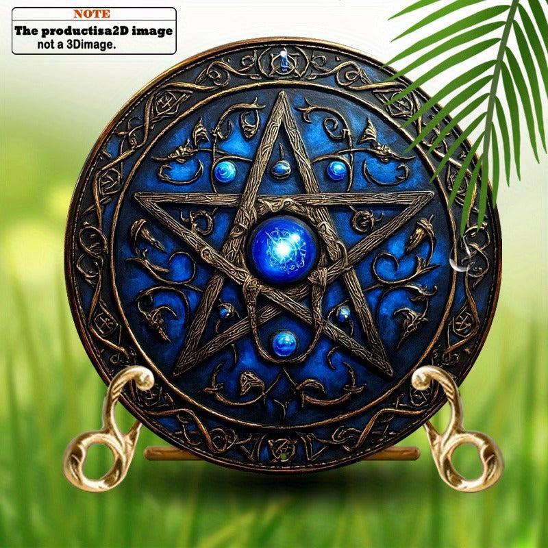 Witchcraft Celtic Pentacle Moon Metal Sign for Wicca Pagan Home Decor-MoonChildWorld