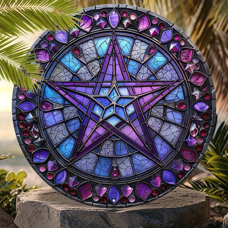Witchcraft Celtic Pentacle Moon Metal Sign for Wicca Pagan Home Decor-MoonChildWorld