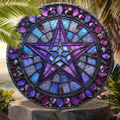 Witchcraft Celtic Pentacle Moon Metal Sign for Wicca Pagan Home Decor-MoonChildWorld