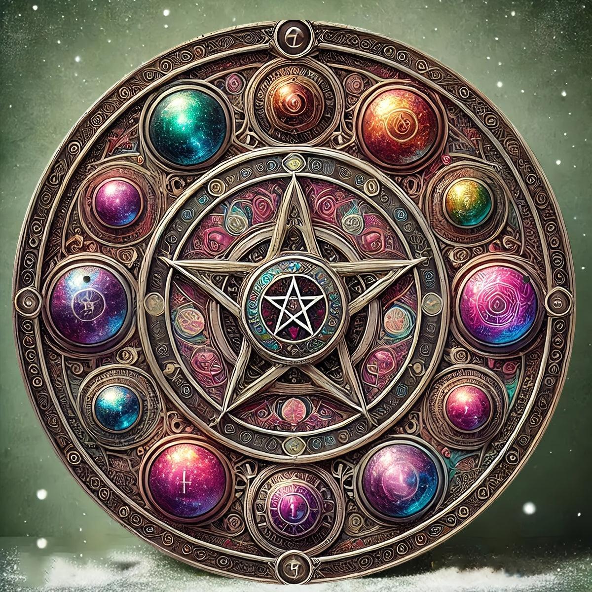 Witchcraft Celtic Pentacle Moon Metal Sign for Wicca Pagan Home Decor-MoonChildWorld