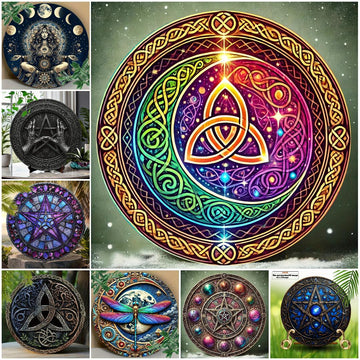 Witchcraft Celtic Pentacle Moon Metal Sign for Wicca Pagan Home Decor-MoonChildWorld
