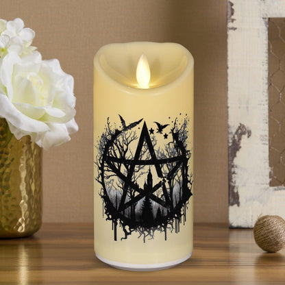 Witchcraft Gothic Pentacle Flameless LED Candle-MoonChildWorld