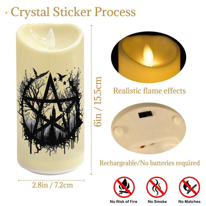 Witchcraft Gothic Pentacle Flameless LED Candle-MoonChildWorld