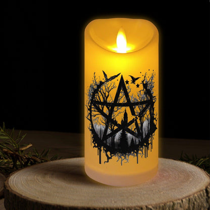 Witchcraft Gothic Pentacle Flameless LED Candle-MoonChildWorld