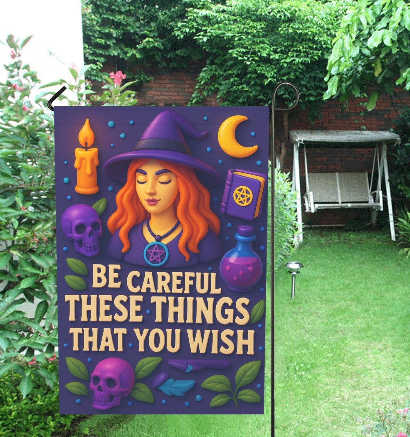 Witchcraft Halloween Garden Flag and House Flag for Witches, Wiccan Homes-MoonChildWorld