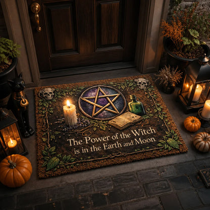 Witchcraft Pentacle Doormat – Pagan Wicca Welcome Mat for Occult Witch Home Decor_mockup_1.webp