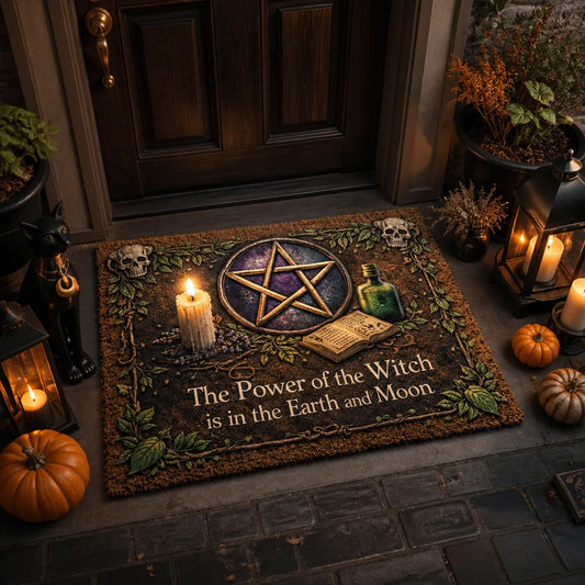 Witchcraft Pentacle Doormat – Pagan Wicca Welcome Mat for Occult Witch Home Decor_mockup_1.webp