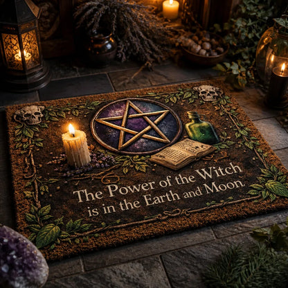 Witchcraft Pentacle Doormat – Pagan Wicca Welcome Mat for Occult Witch Home Decor_mockup_2.webp