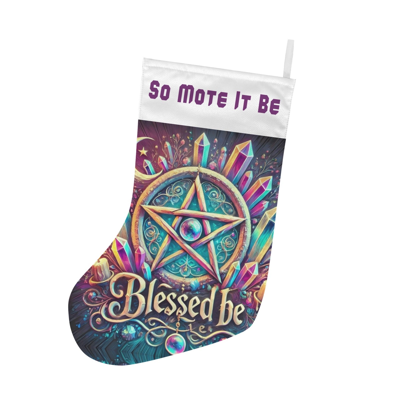 Witchcraft Pentacle Wicca Christmas Stocking for Yule Decorations-MoonChildWorld