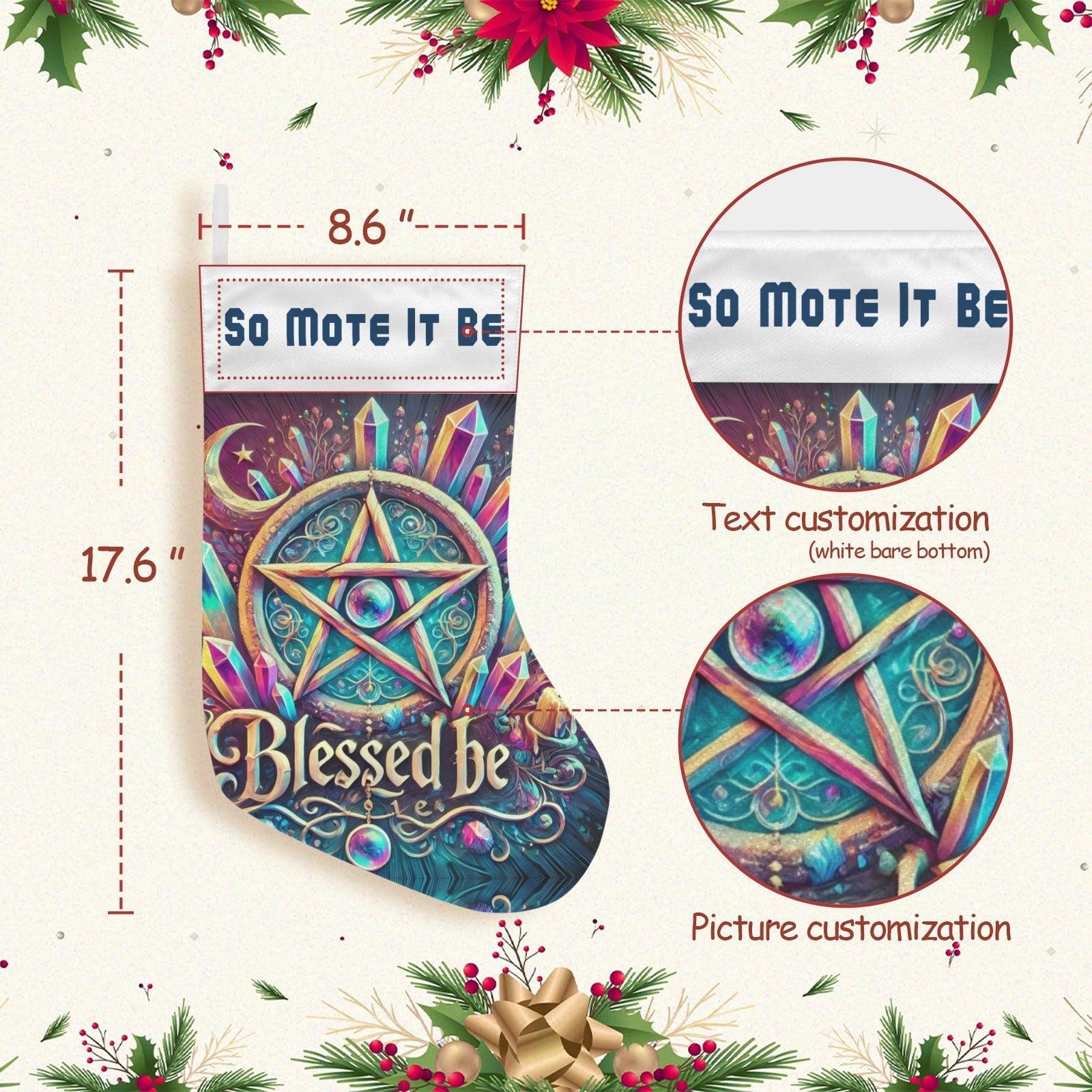 Witchcraft Pentacle Wicca Christmas Stocking for Yule Decorations-MoonChildWorld