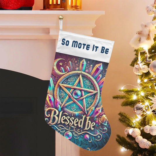 Witchcraft Pentacle Wicca Christmas Stocking for Yule Decorations-MoonChildWorld