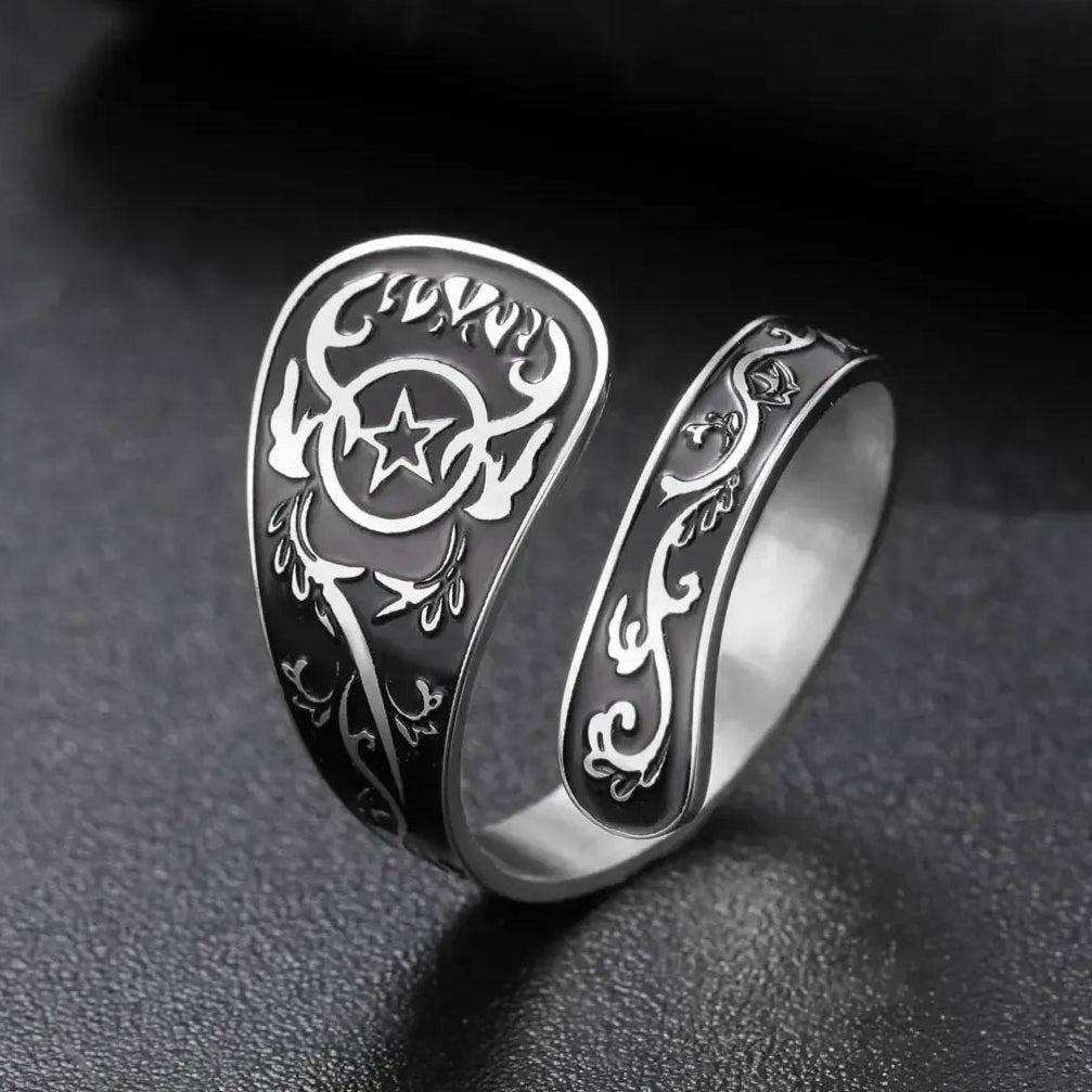 Witchcraft Pentagram Adjustable Ring Wicca Jewelry-MoonChildWorld