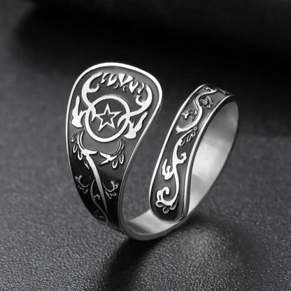 Witchcraft Pentagram Adjustable Ring Wicca Jewelry-MoonChildWorld