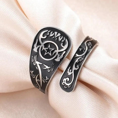 Witchcraft Pentagram Adjustable Ring Wicca Jewelry-MoonChildWorld