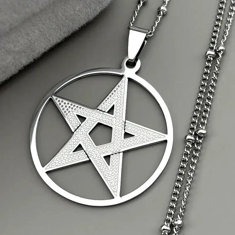 Witchcraft Pentagram Necklace - Pagan Pentacle Necklace Wicca Witch Jewelry-MoonChildWorld