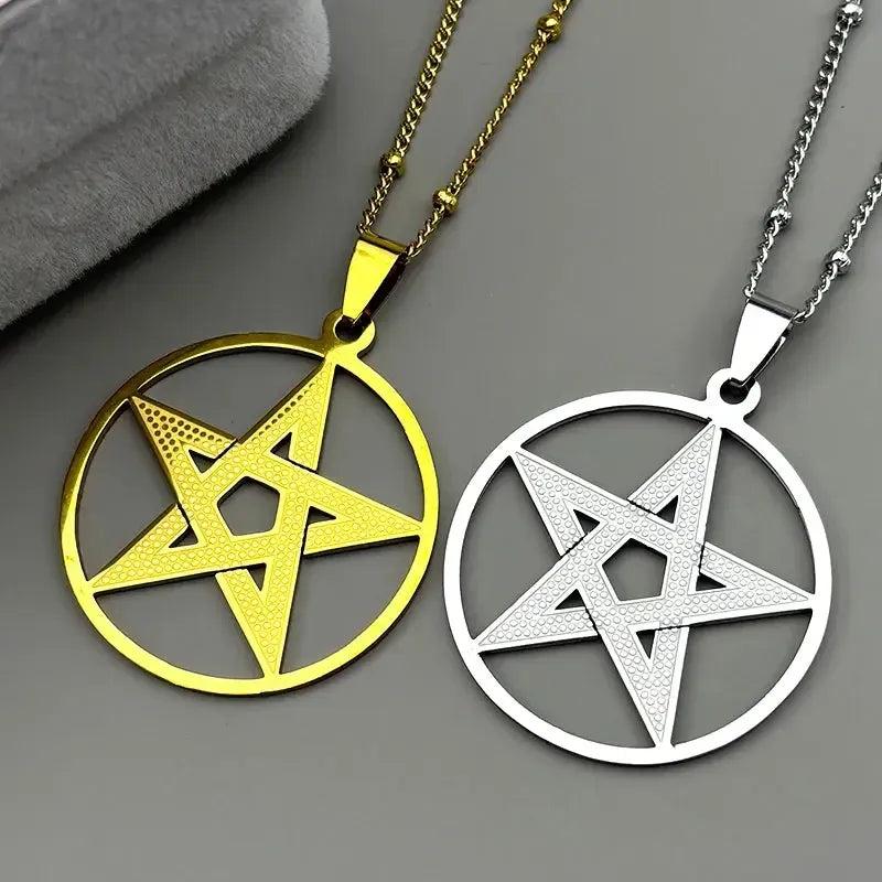 Witchcraft Pentagram Necklace - Pagan Pentacle Necklace Wicca Witch Jewelry-MoonChildWorld