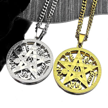 Witchcraft Pentagram Tetragrammaton Pendant Necklace Witch Jewelry-MoonChildWorld