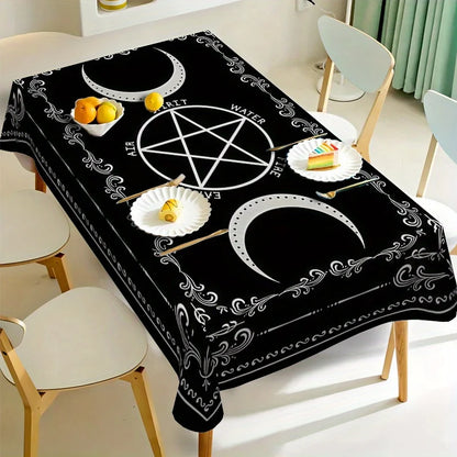 Witchcraft Pentagram Triple Moon Tablecloth Wicca Table Decor-MoonChildWorld