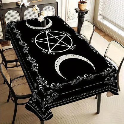 Witchcraft Pentagram Triple Moon Tablecloth Wicca Table Decor-MoonChildWorld
