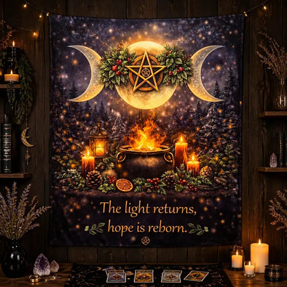 Witchcraft Pentagram Triple Moon Wicca Yule Tapestry Pagan Altar Wall Hanging_mockup_2.webp
