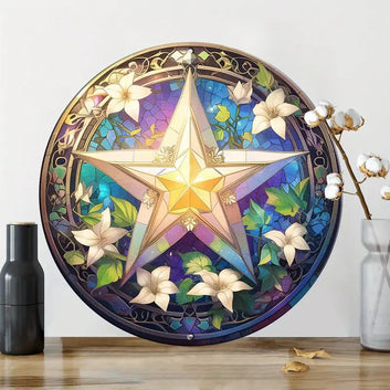 Witchcraft Pentagram Wicca Metal Sign for Pagan Yule Decor-MoonChildWorld