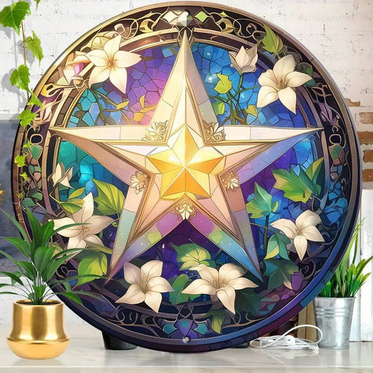 Witchcraft Pentagram Wicca Metal Sign for Pagan Yule Decor-MoonChildWorld