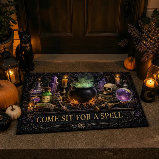 Witchcraft Spell Doormat – Occult Pagan Welcome Mat for Gothic Home_mockup_1.webp