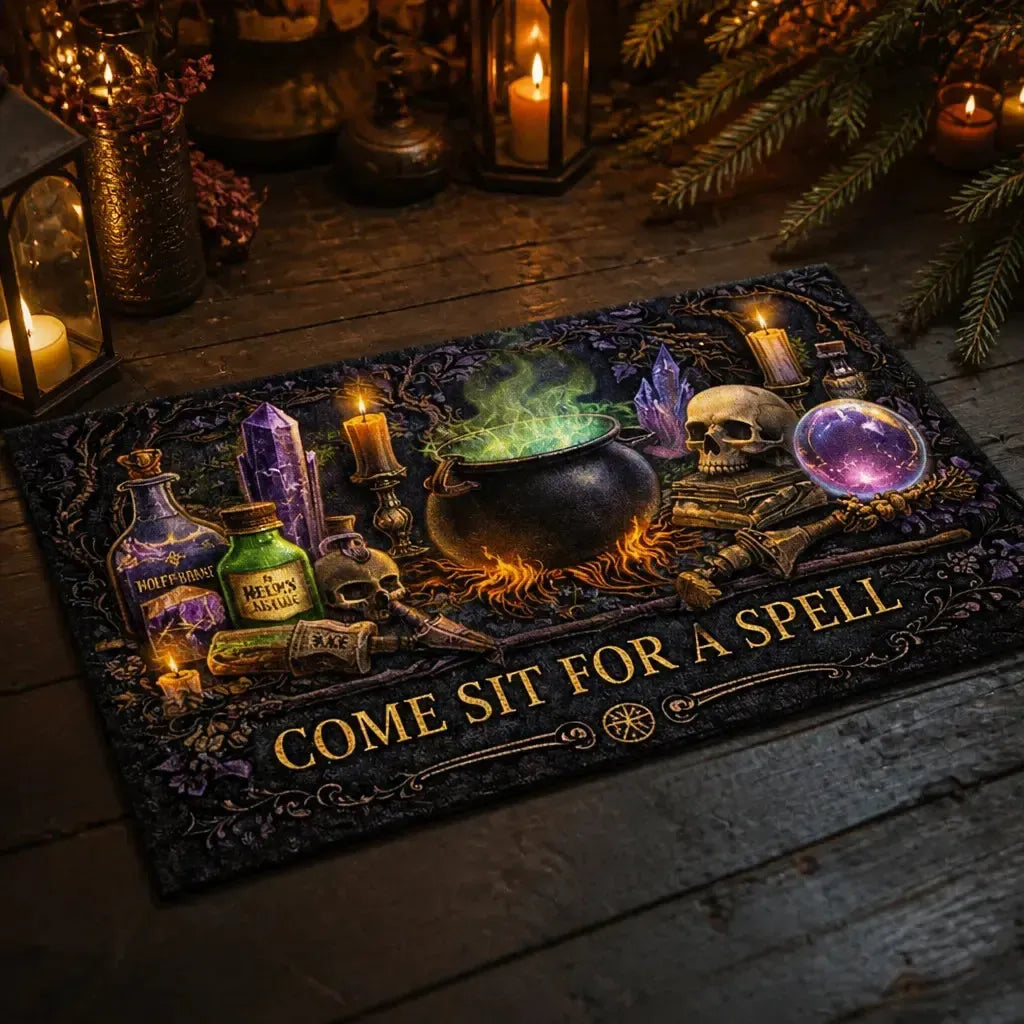 Witchcraft Spell Doormat – Occult Pagan Welcome Mat for Gothic Home_mockup_2.webp