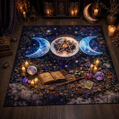 Witchcraft Triple Moon Area Rug – Wiccan Spiritual Carpet for Pagan Altar_mockup_2.webp