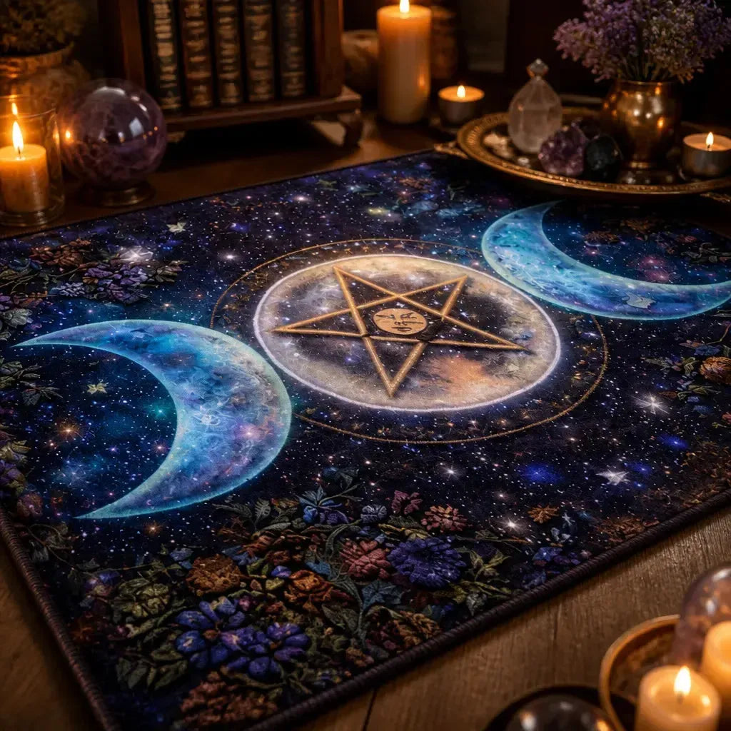 Witchcraft Triple Moon Area Rug – Wiccan Spiritual Carpet for Pagan Altar_mockup_3.webp