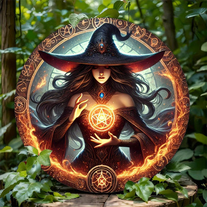 Witchcraft Wall Art Magic Witch Metal Sign for Halloween Decorations-MoonChildWorld