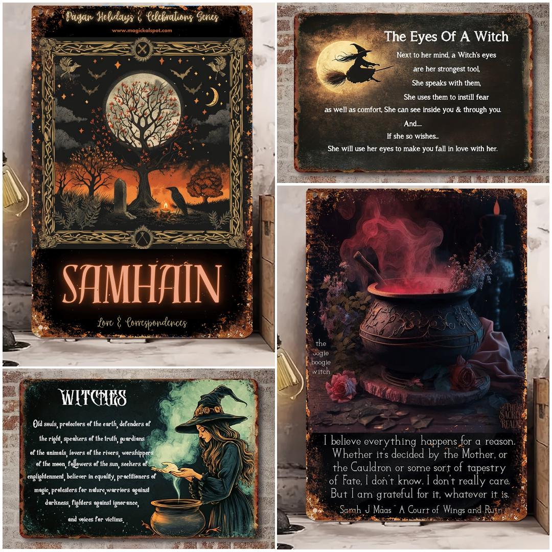 Witchcraft Wicca Metal Sign Witch Wall Decor Halloween Welcome Sign-MoonChildWorld