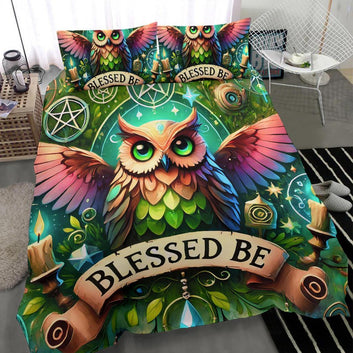 Witchcraft Wicca Pentagram Owl Bedding Set for Pagan Home Decor-MoonChildWorld