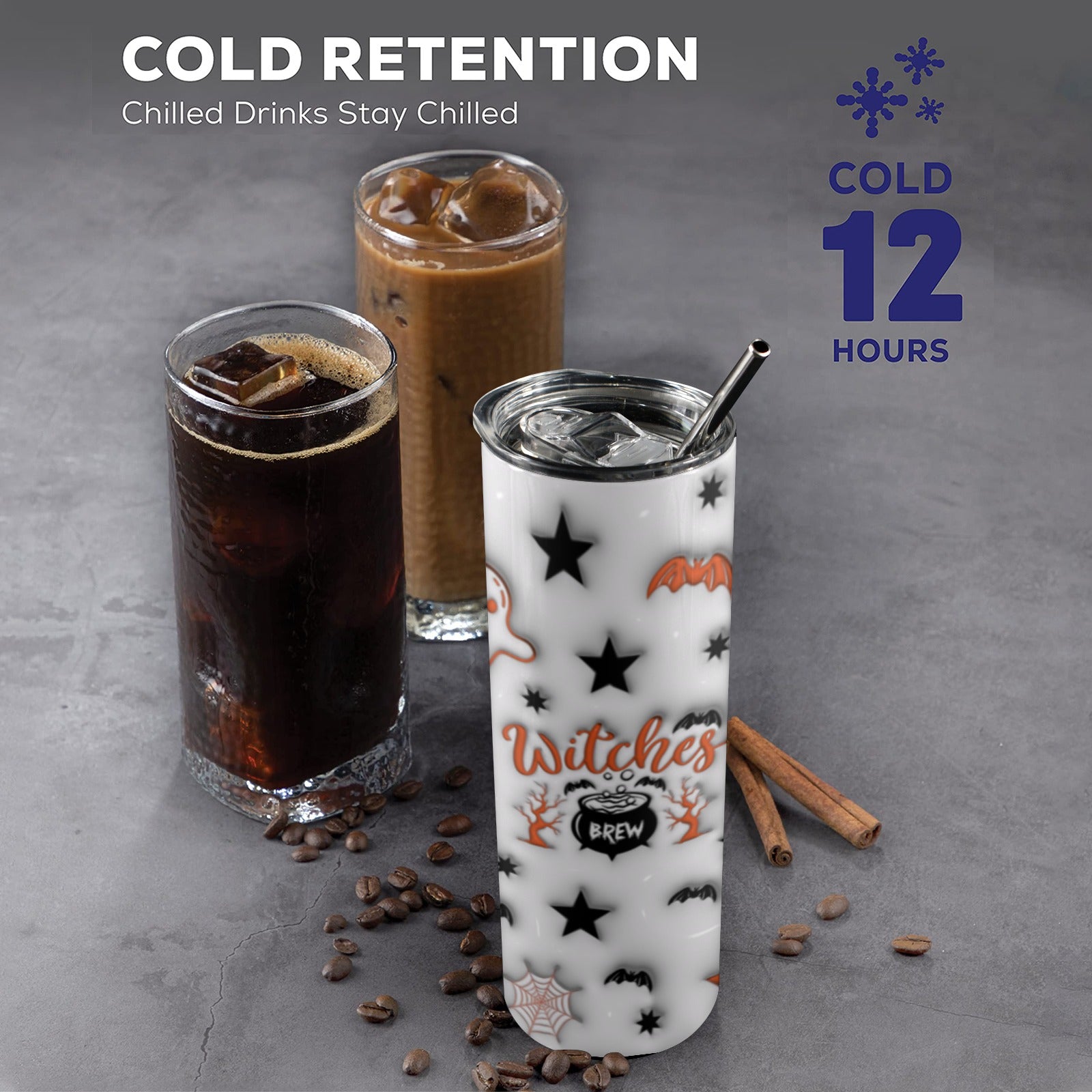 Witches Brew Skinny Tumbler with Lid and Straw-MoonChildWorld