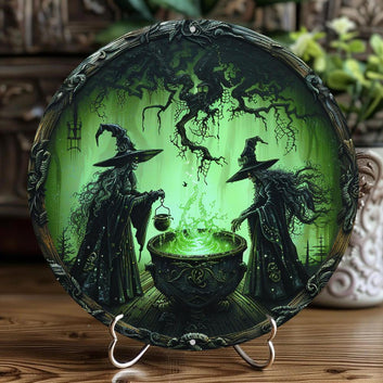Witches Brewing Potion Metal Sign Witch Wall Art for Halloween Decor-MoonChildWorld
