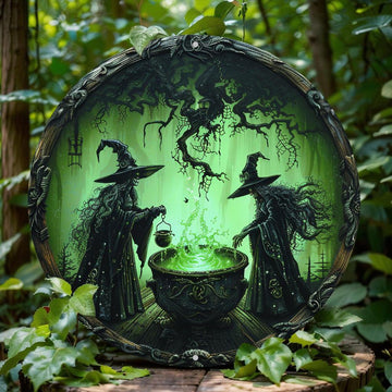Witches Brewing Potion Metal Sign Witch Wall Art for Halloween Decor-MoonChildWorld